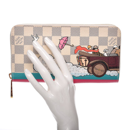 Louis Vuitton Damier Azur 2015 Christmas Animation Zippy Wallet Hibiscus 2 of 7