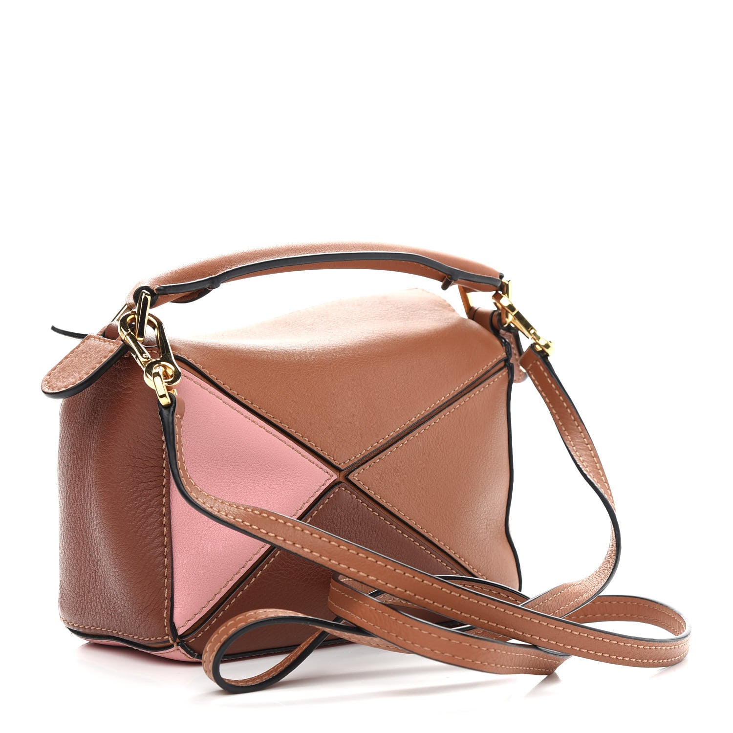 Loewe Calfskin Mini Puzzle Bag Tan Medium Pink 3 of 9
