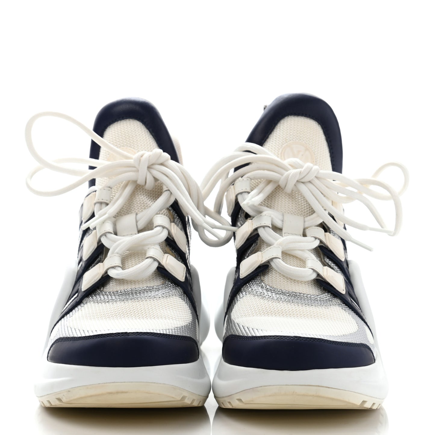 Calfskin Technical Nylon LV Archlight Sneaker 37 White Blue Pink