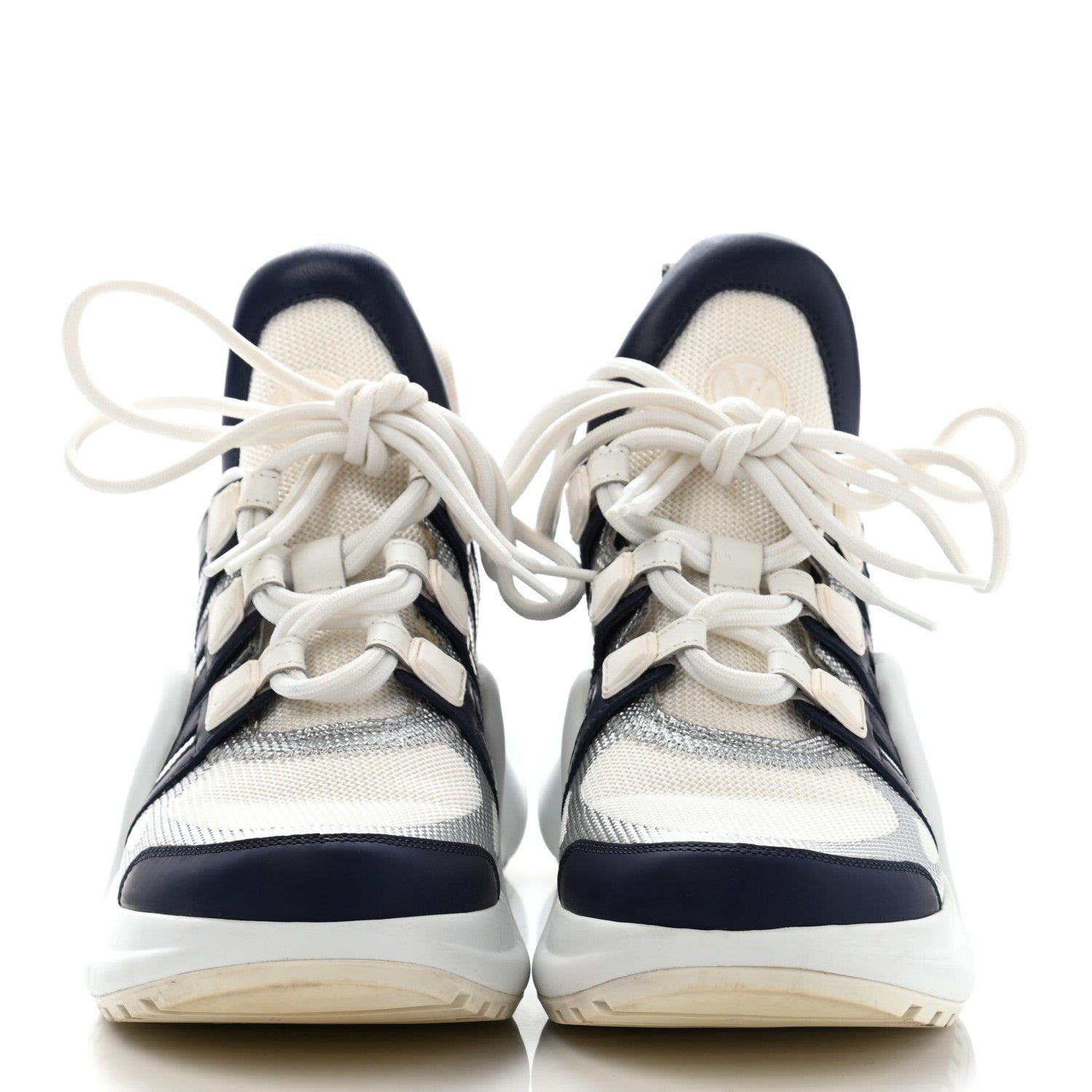Louis Vuitton Calfskin Technical Nylon LV Archlight Sneaker 37 White Blue Pink 2 of 15
