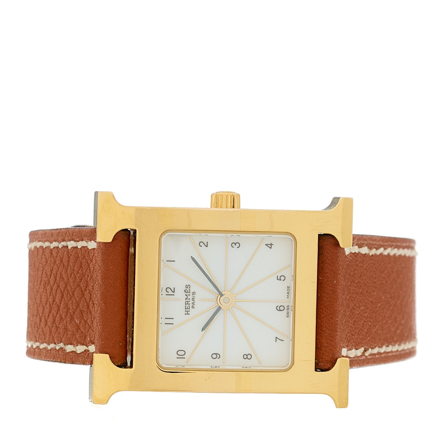 Stainless Steel Epsom 21mm Heure H Hour Quartz Watch Gold