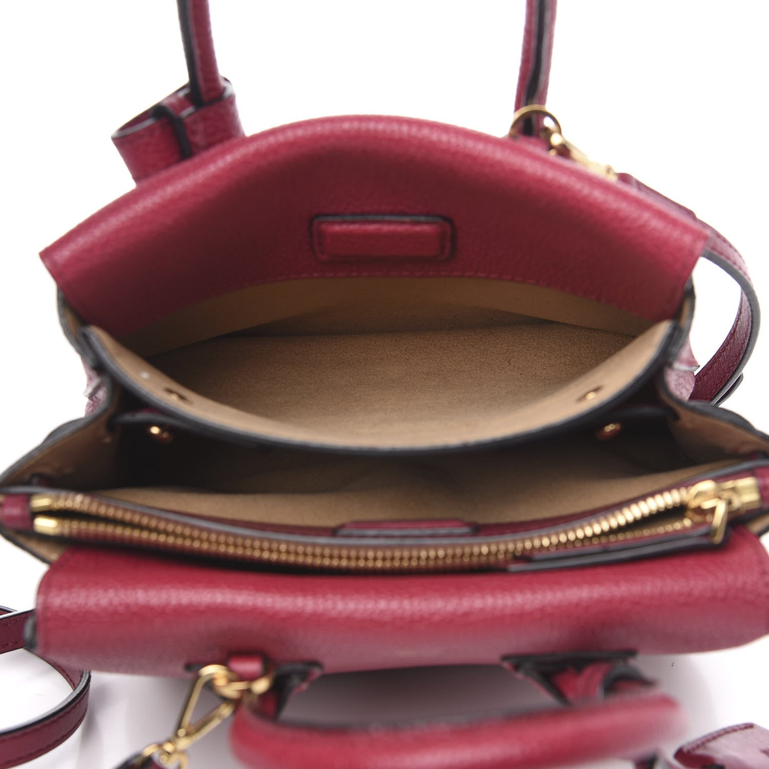MCM Grained Calfskin Mini Milla Tote Burgundy 4 of 11