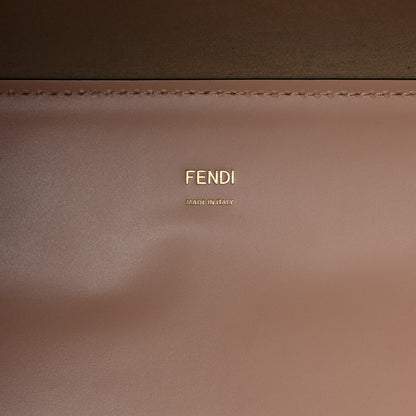 Fendi Vitello King Plexiglass Logo Embossed Medium Fendi Sunshine Shopper Tote Light Rose 6 of 18