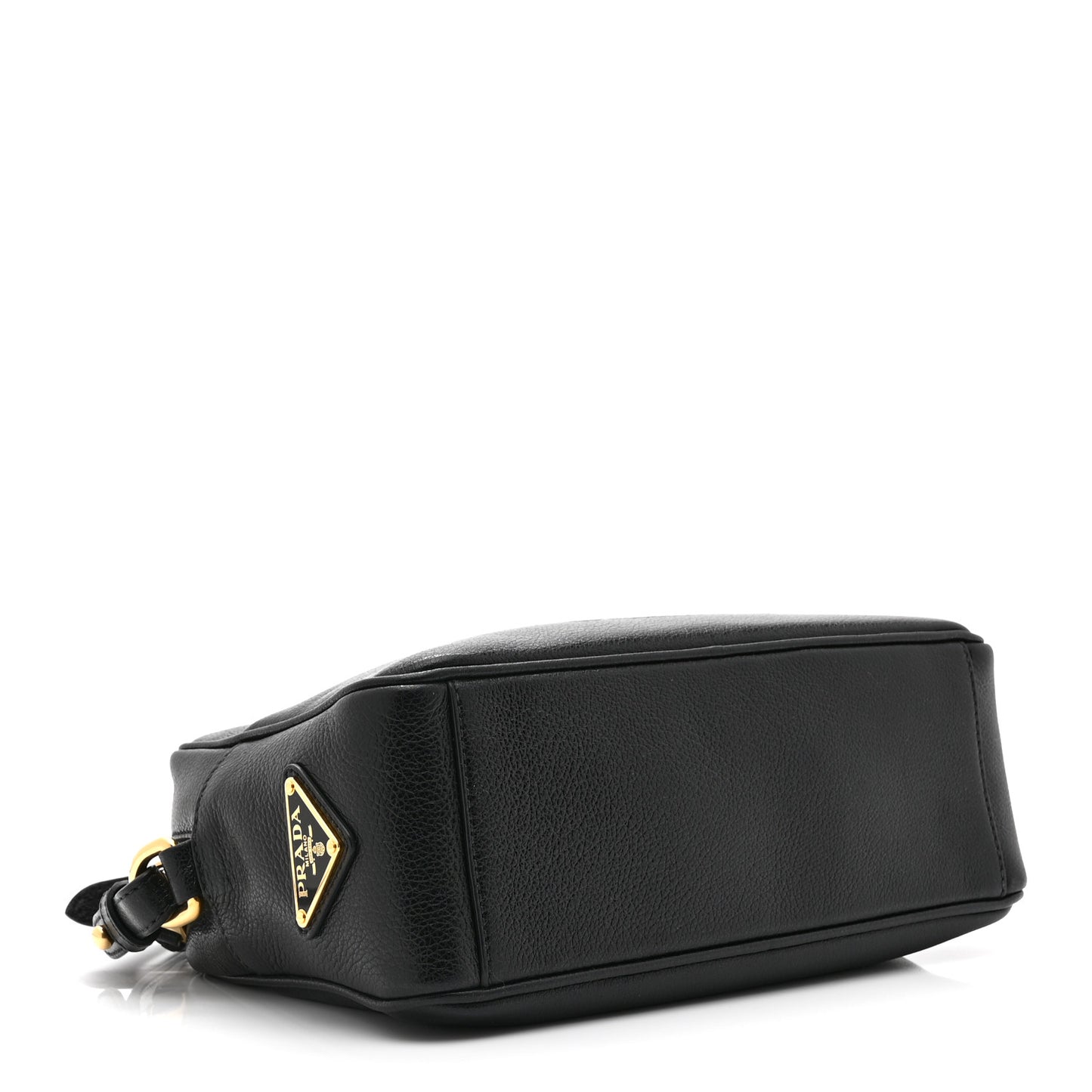 Glace Calfskin Embossed Logo Crossbody Black