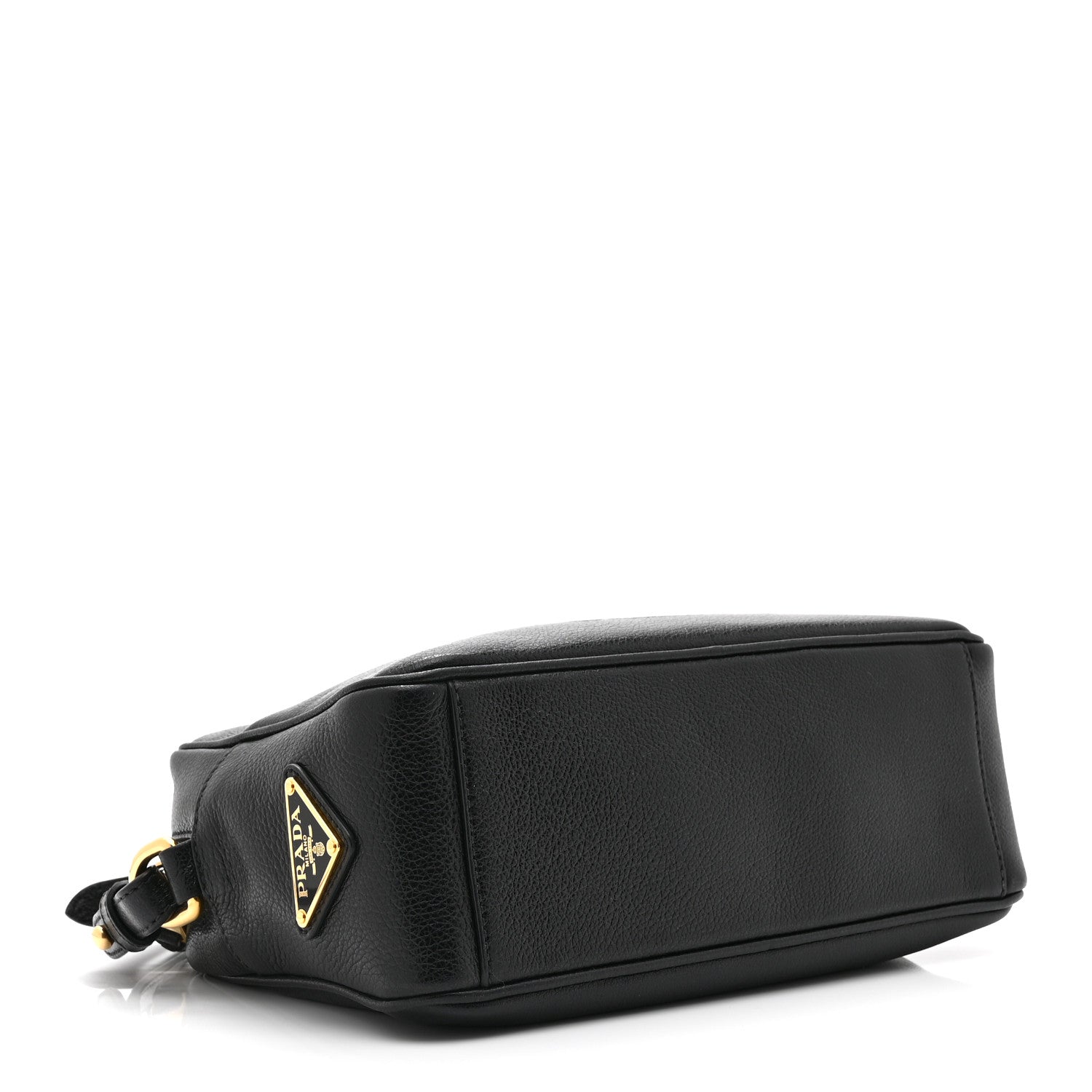 Prada Glace Calfskin Embossed Logo Crossbody Black 4 of 10