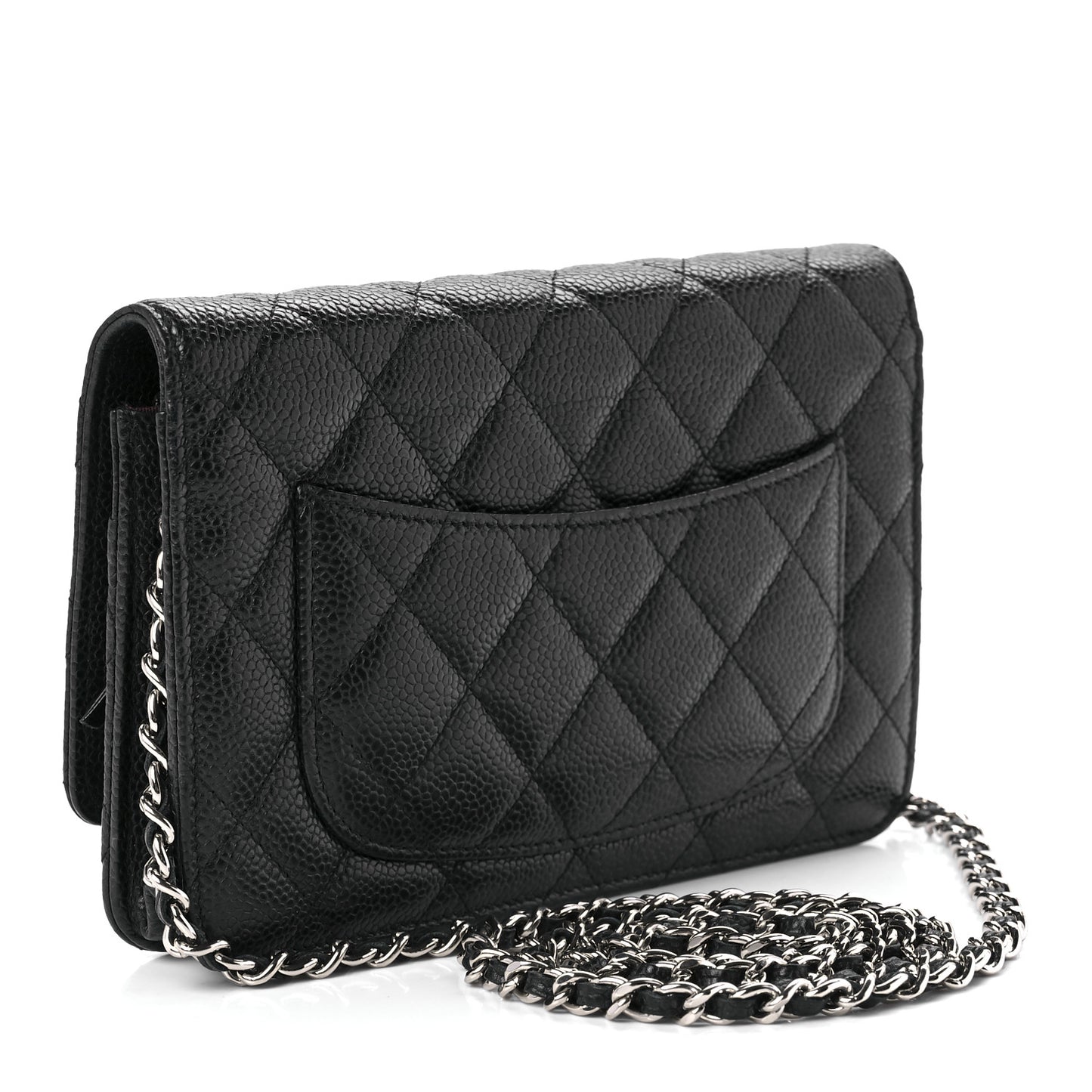 Caviar Quilted Wallet On Chain WOC Black