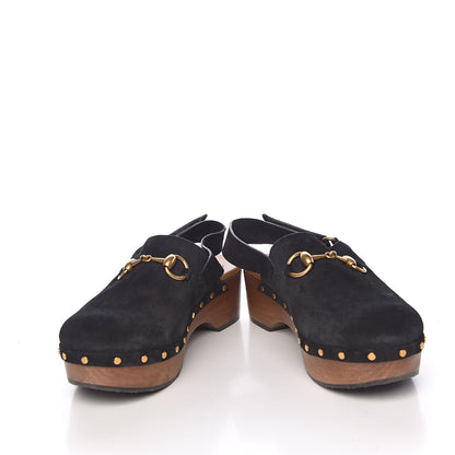 Gucci Suede Horsebit Amstel Slingback Clogs 38.5 Black 5 of 17