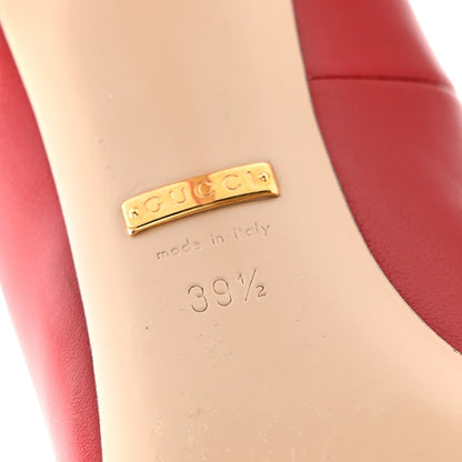 Gucci Nappa Queen Margaret Pumps 39.5 Hibiscus Red 7 of 10