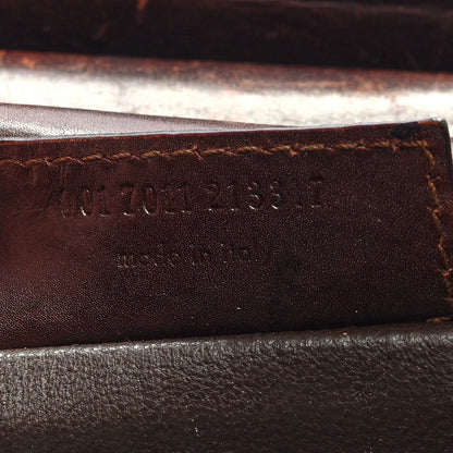 Saint Laurent Calfskin Woven Grommet Shoulder Bag Brown 7 of 11