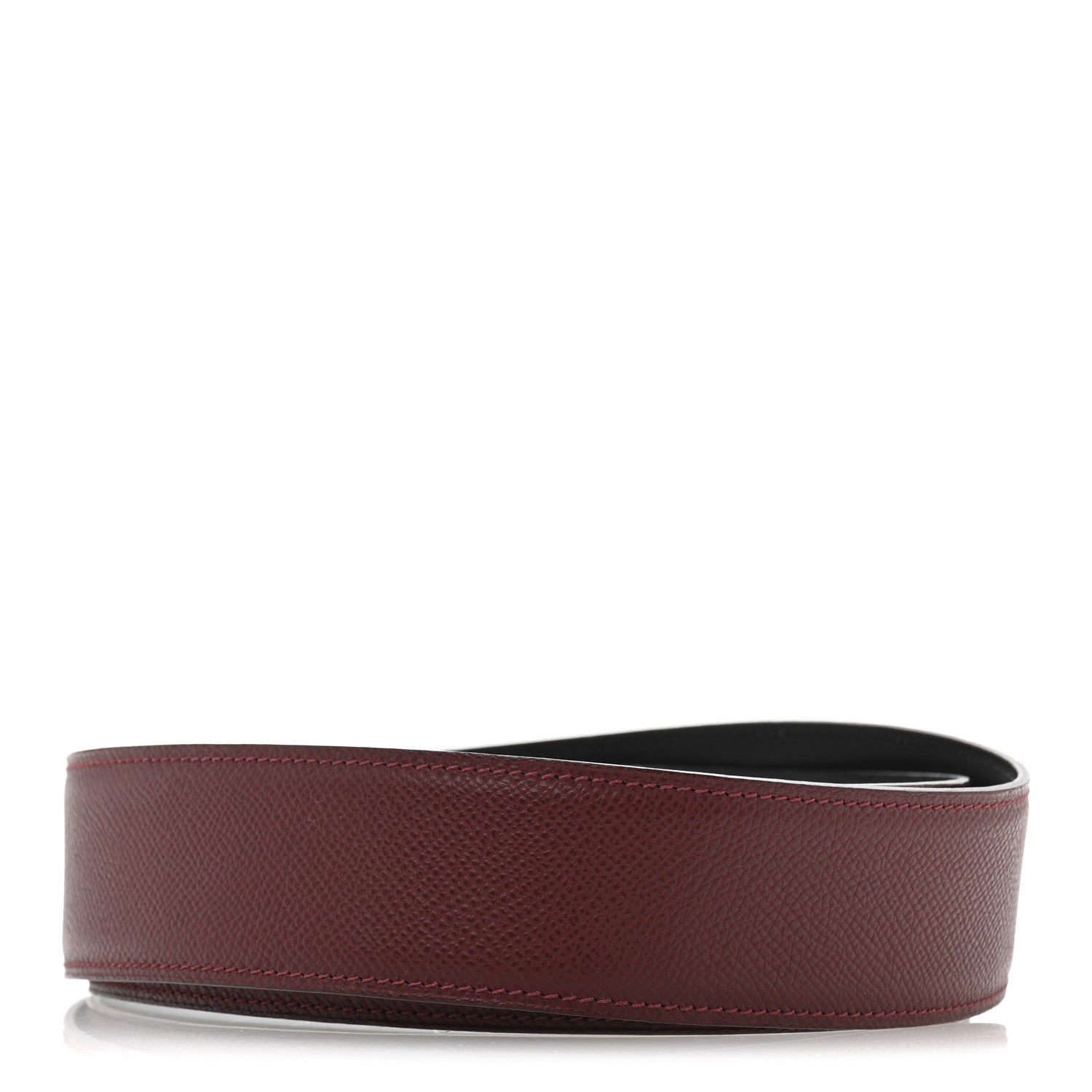 Hermes Epsom Box 42mm Belt Strap 95 38 Black Rouge Grenat 2 of 6