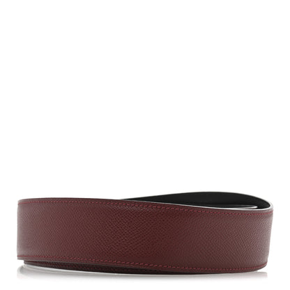 Hermes Epsom Box 42mm Belt Strap 95 38 Black Rouge Grenat 2 of 6