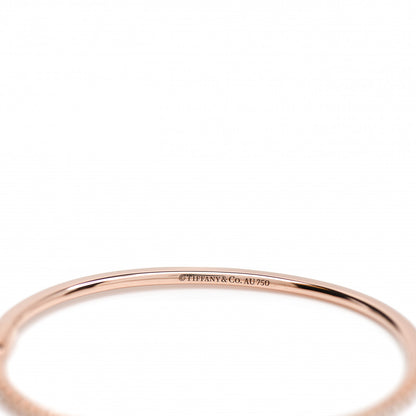 Tiffany 18K Rose Gold Diamond Metro Hinged Bangle Bracelet 3 of 3