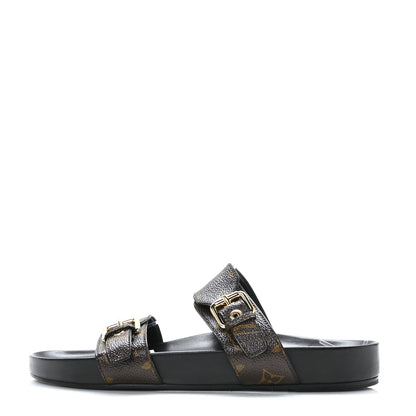 Louis Vuitton Monogram Bom Dia Mule Sandals 42 Black 1 of 8