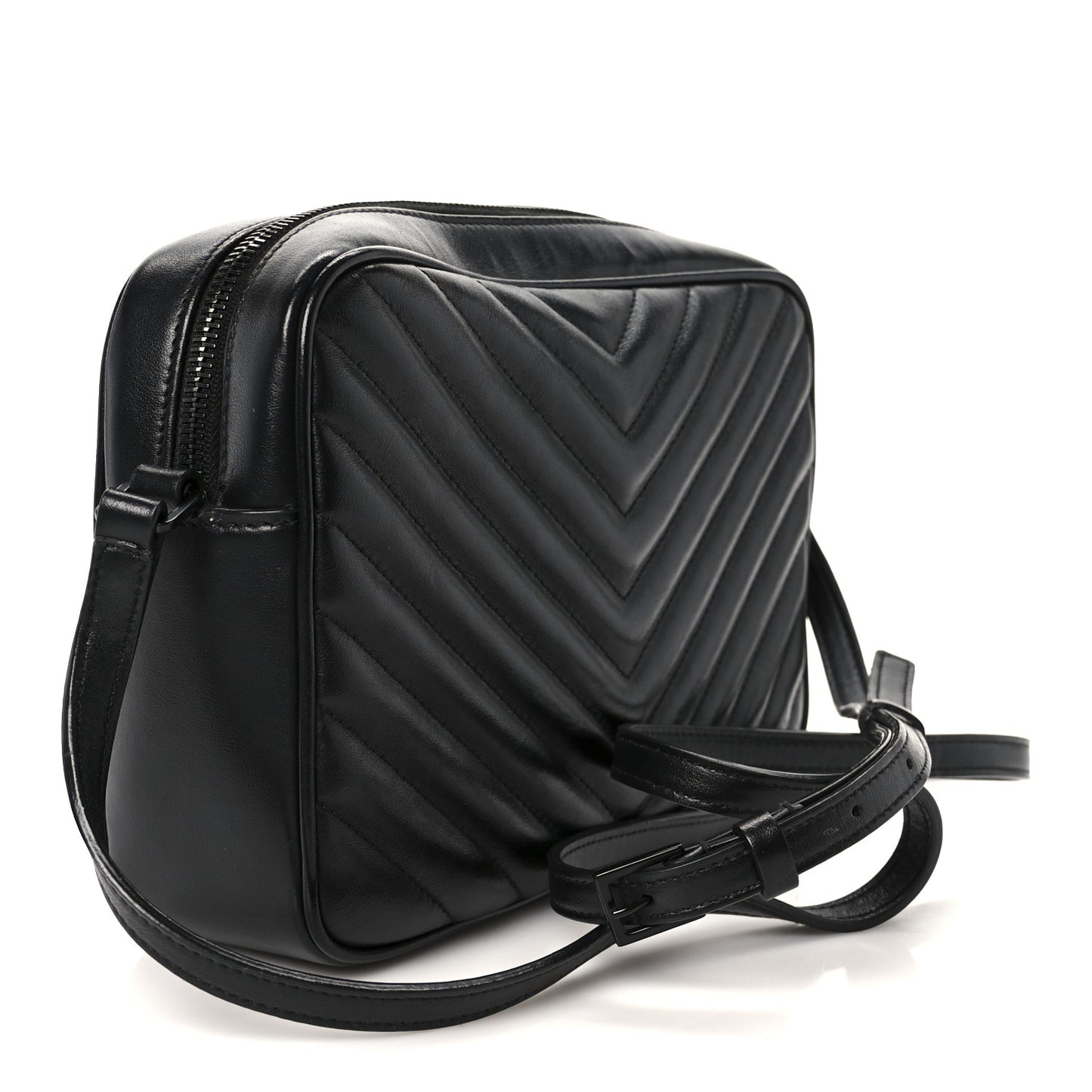 Calfskin Matelasse Monogram Monochrome Lou Camera Bag Black