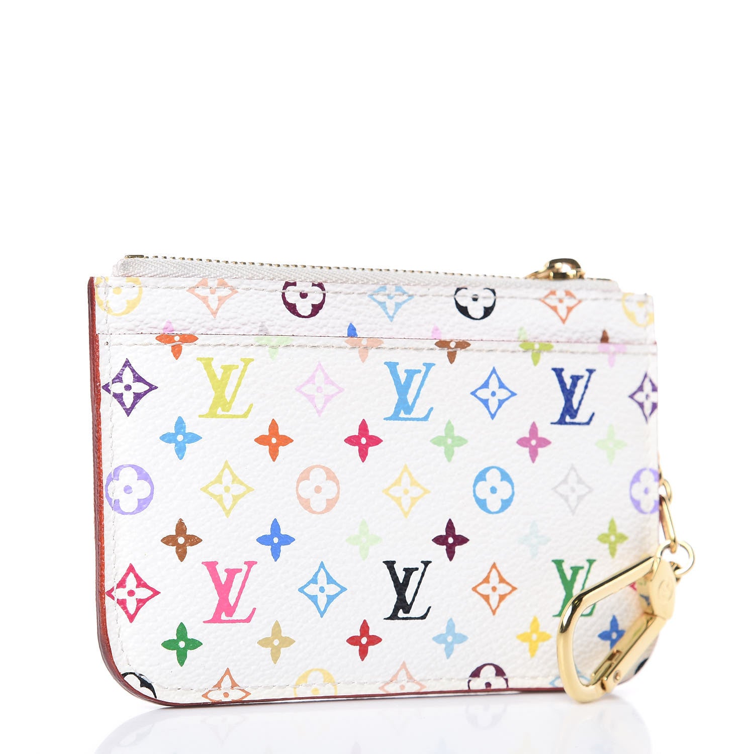 Louis Vuitton Monogram Multicolor Key Pouch White Litchi 3 of 8