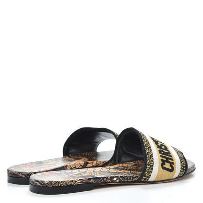 Christian Dior Canvas Embroidered Animals Dway Mules Slide Sandals 36 Multicolor 5 of 10
