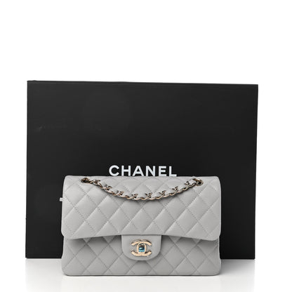 Chanel Caviar Quilted Small Double Flap Grey 10 of 10