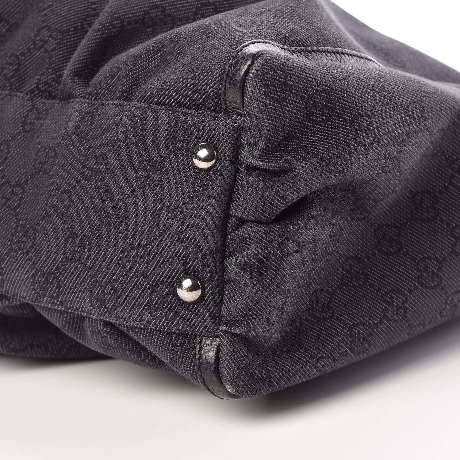 Gucci Denim Monogram Large D Ring Tote Black 9 of 9