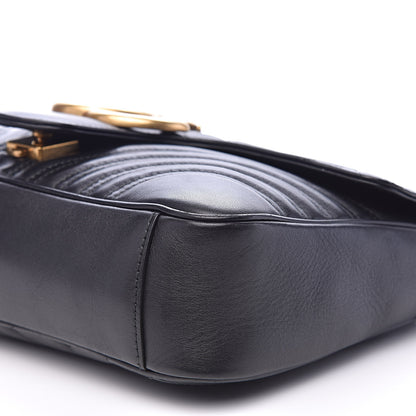 Gucci Calfskin Matelasse Medium GG Marmont Shoulder Bag Black 10 of 16