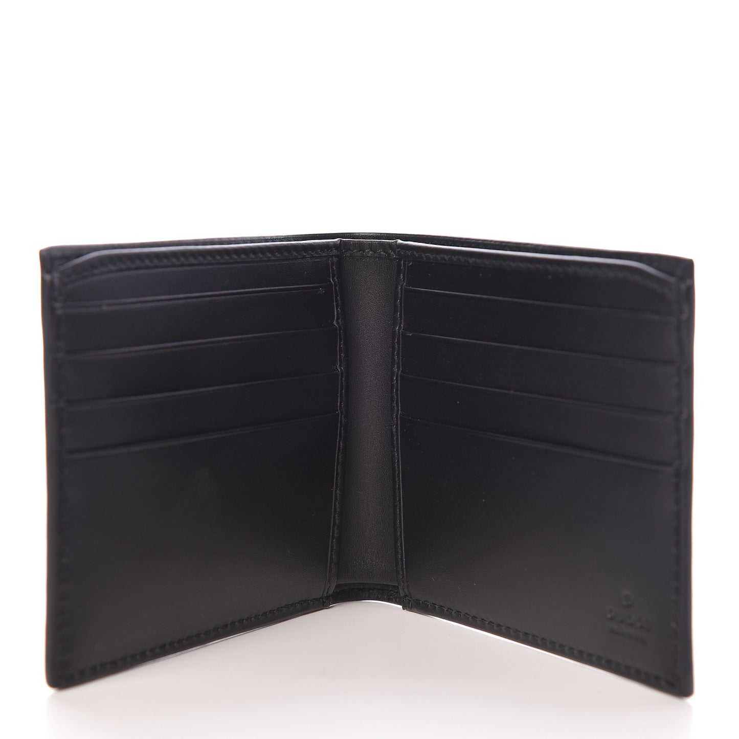 GG Supreme Monogram Selleria Calfskin Kingsnake Nice Bi-Fold Wallet Beige Ebony Multicolor Black