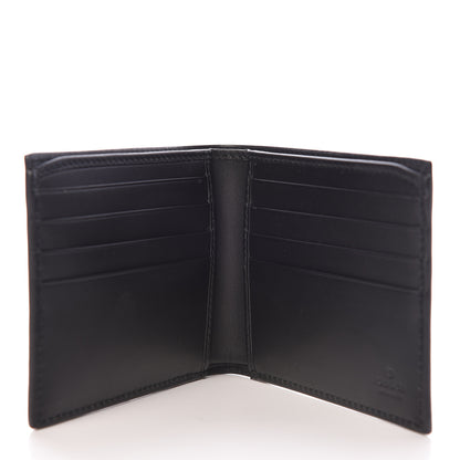 Gucci GG Supreme Monogram Selleria Calfskin Kingsnake Nice Bi-Fold Wallet Beige Ebony Multicolor Black 5 of 7