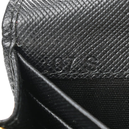 Prada Saffiano Metal Bar Continental Flap Wallet Black 7 of 7