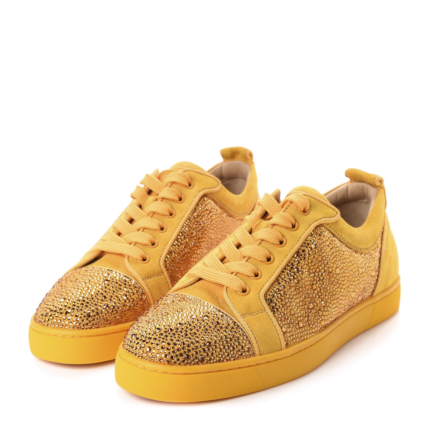Calfskin Veau Velours Strass Louis Junior Flat Sneakers 40 Full Moon