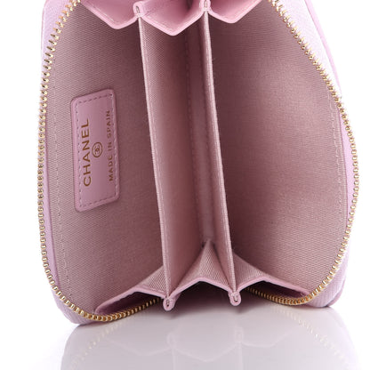 Chanel Lambskin Quilted Chanel 19 Zip Around Coin Purse Wallet Light Pink 5 of 8