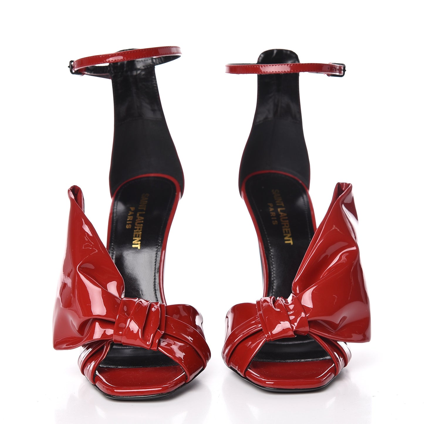 Patent Calfskin Freja 105 Bow Sandals 37 Rouge Eros