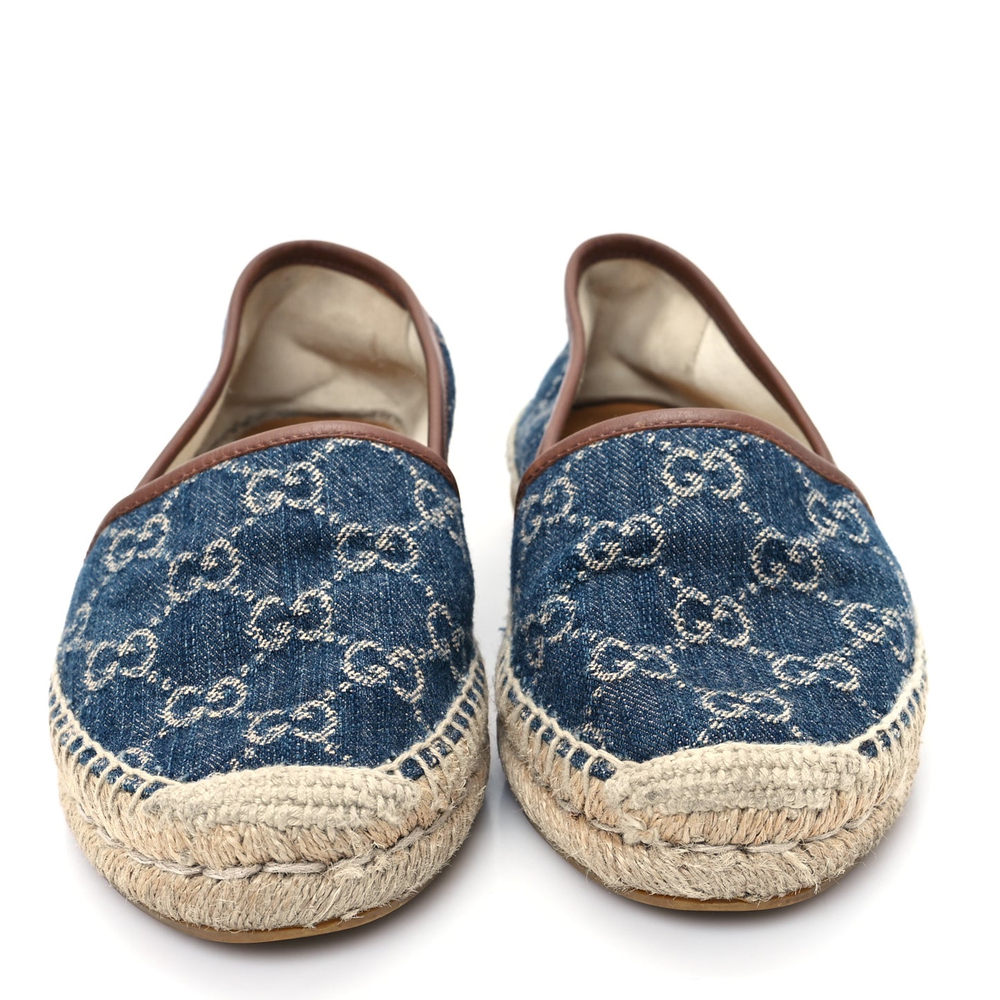 Denim GG Monogram Espadrilles 36 Blue Tea Cuir