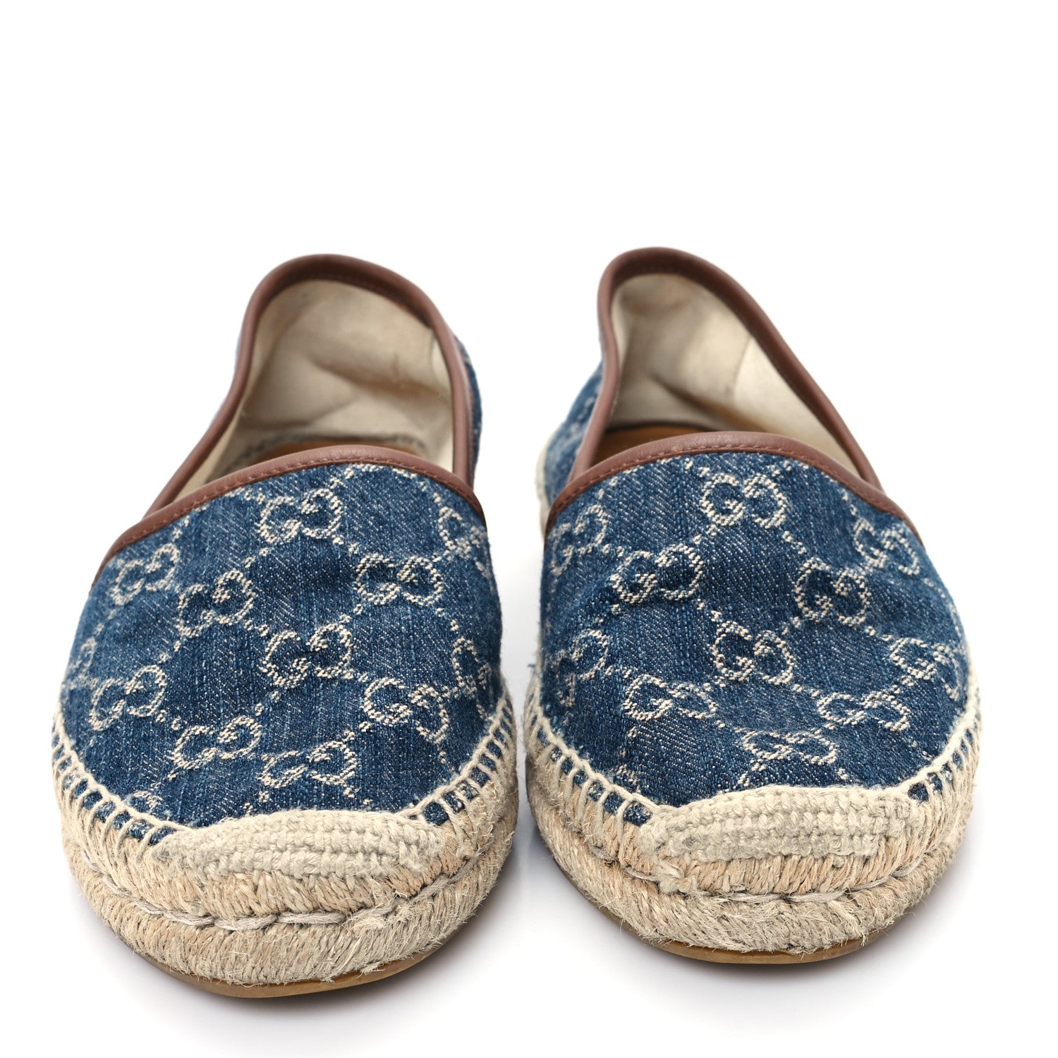 Gucci Denim GG Monogram Espadrilles 36 Blue Tea Cuir 3 of 9