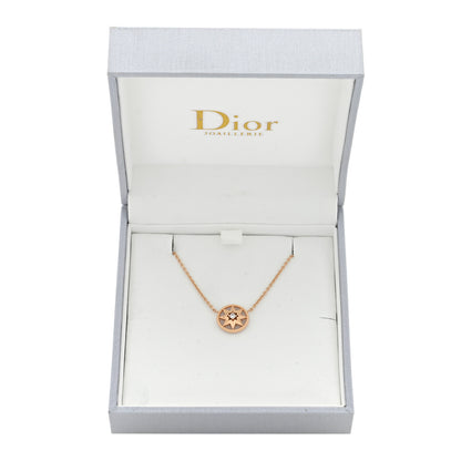 Christian Dior 18K Rose Gold Diamond Pink Opal Rose Des Vents Necklace 4 of 4