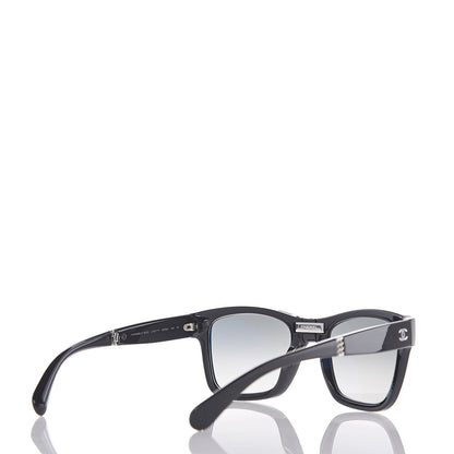 Chanel Nylon Metal Square Folding Sunglasses 6053 Black 4 of 7