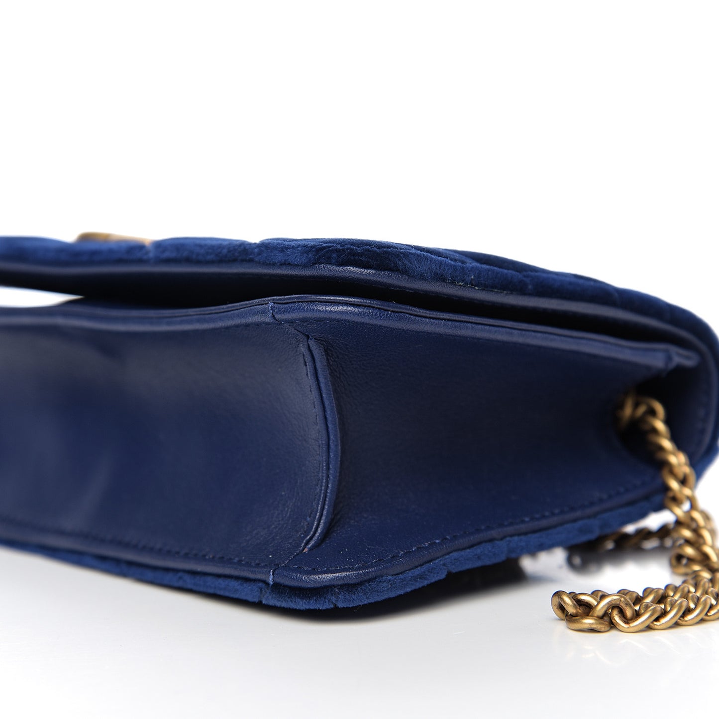 Velvet Matelasse GG Marmont Mini Bag Cobalt Blue