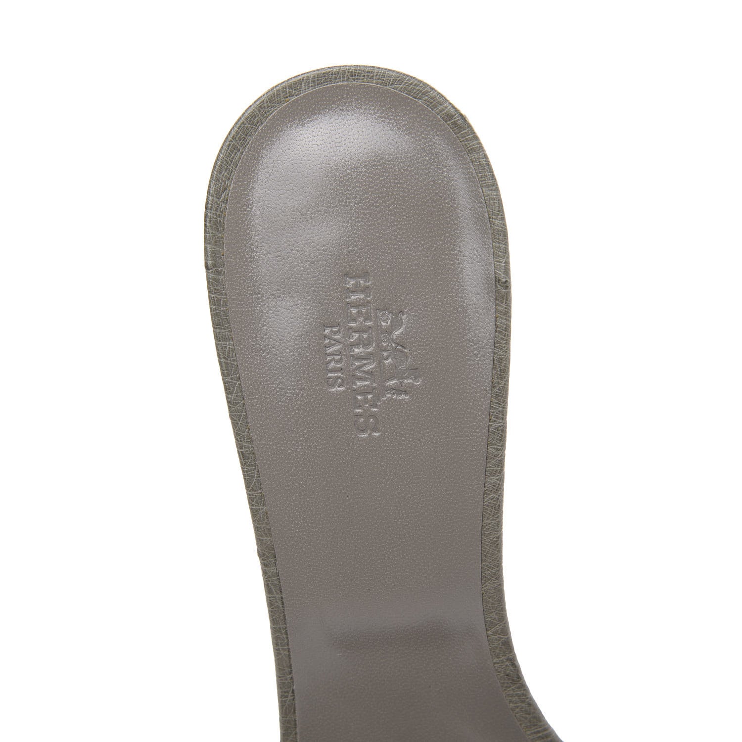 Hermes Ostrich Oasis Sandals 39.5 Gris Clair 6 of 8