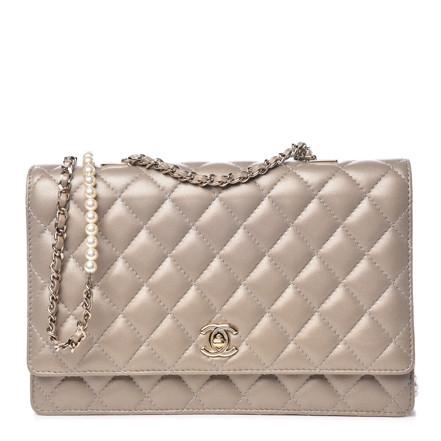 Chanel Lambskin Quilted Fantasy Pearl Flap Light Gold 1 of 11
