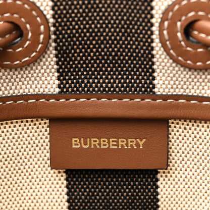 Burberry Giant Check Canvas Small Bucket Bag Taupe Brown 6 of 10