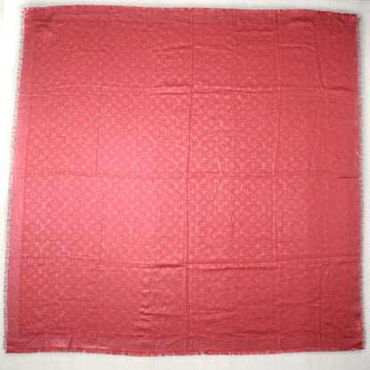 Louis Vuitton Silk Wool Monogram Voile Shawl Corail 3 of 5