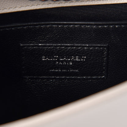 Saint Laurent Grain De Poudre Small Monogram Kate Satchel Icy White 6 of 9