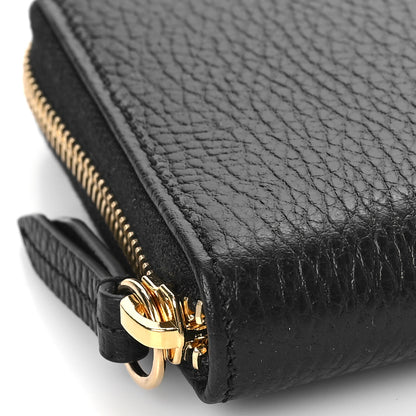 Gucci Dollar Calfskin GG Marmont Zip Around Wallet Black 7 of 9