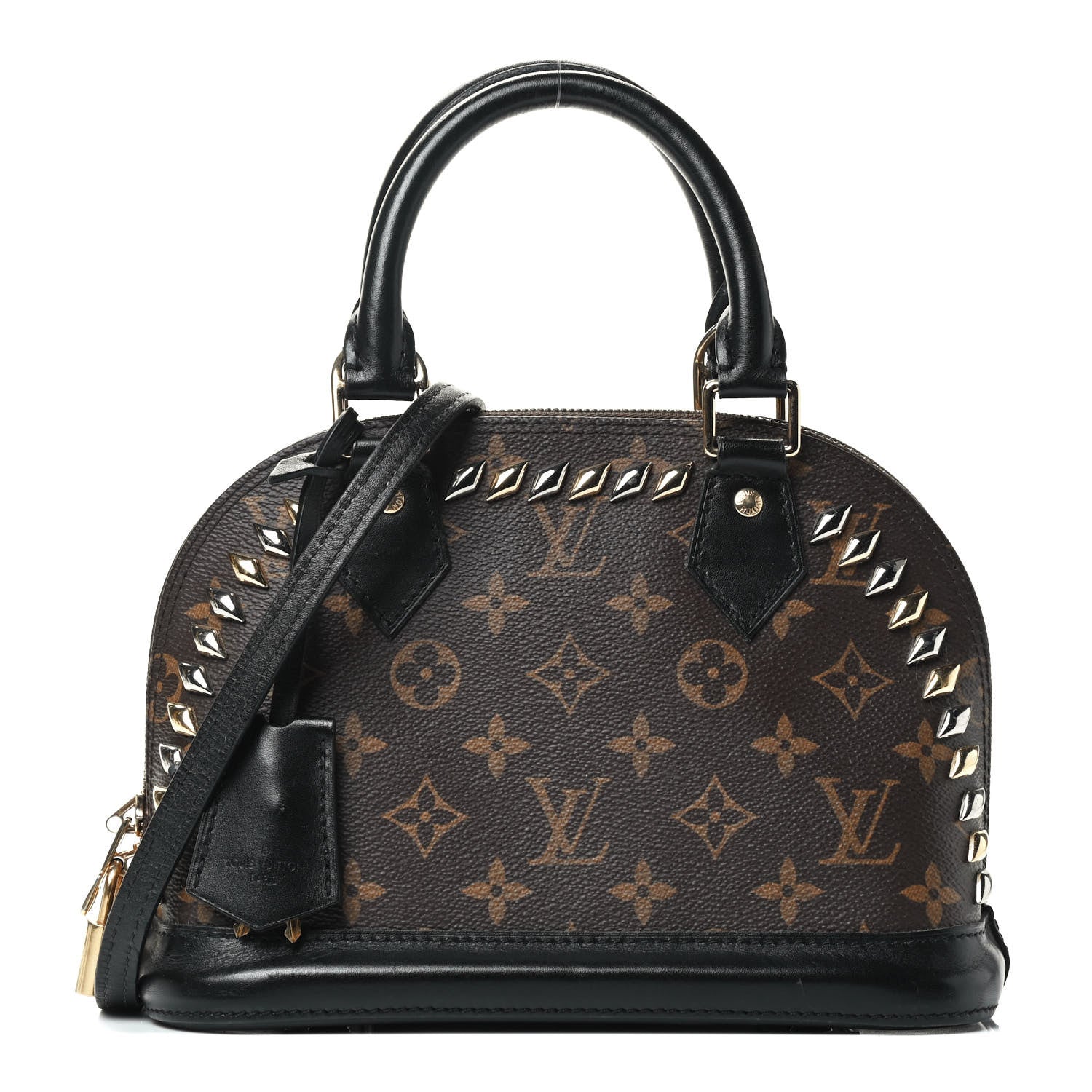 Louis Vuitton Monogram Macassar Studded Alma BB 1 of 4