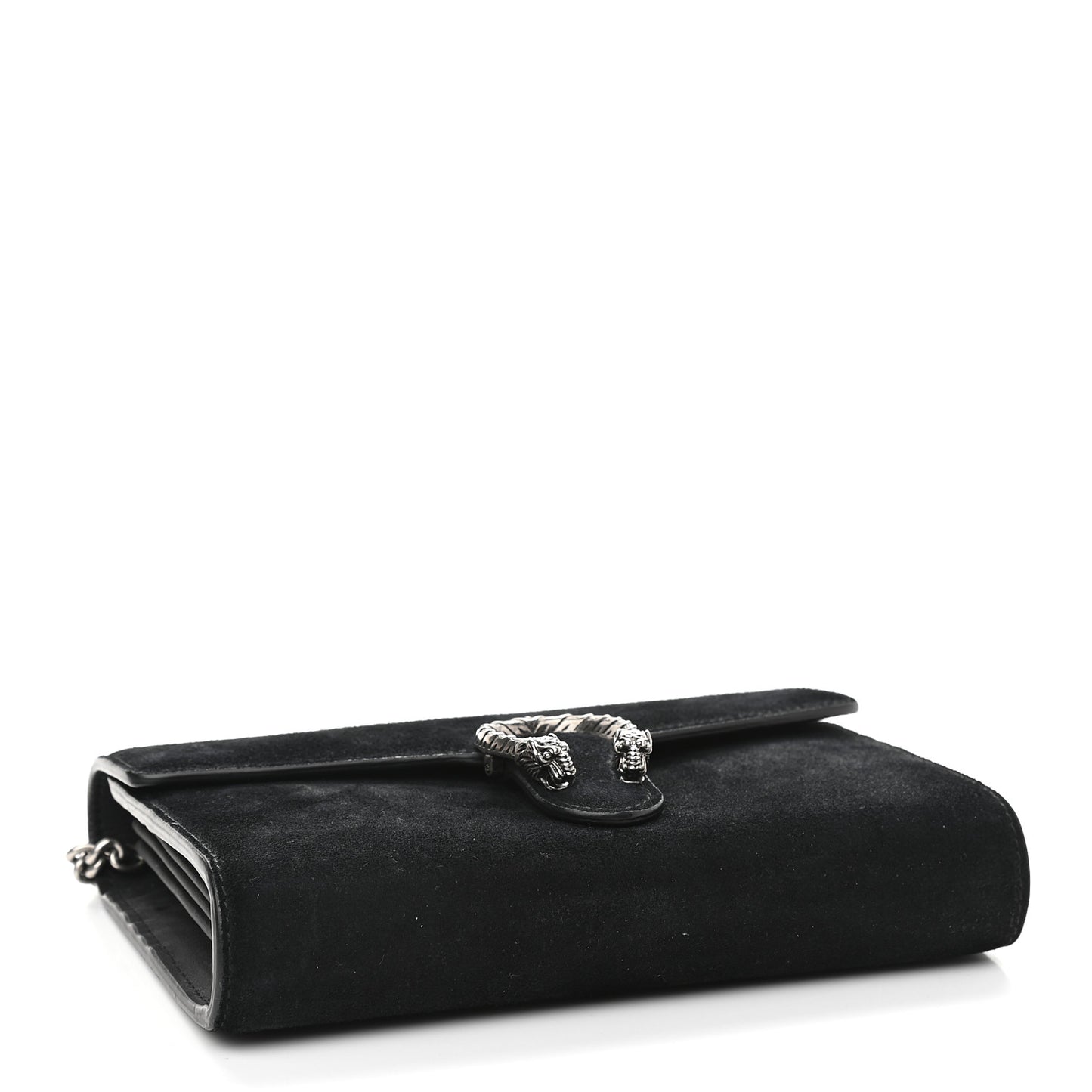 Suede Mini Dionysus Chain Wallet Black