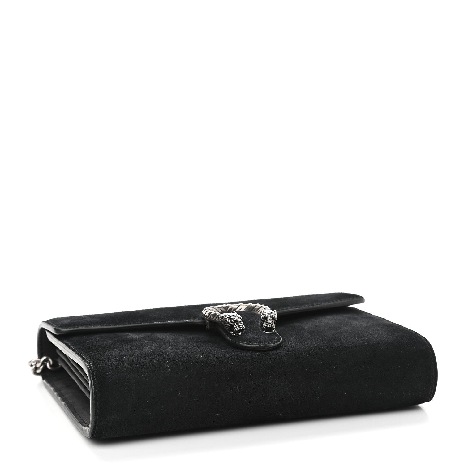 Gucci Suede Mini Dionysus Chain Wallet Black 2 of 8