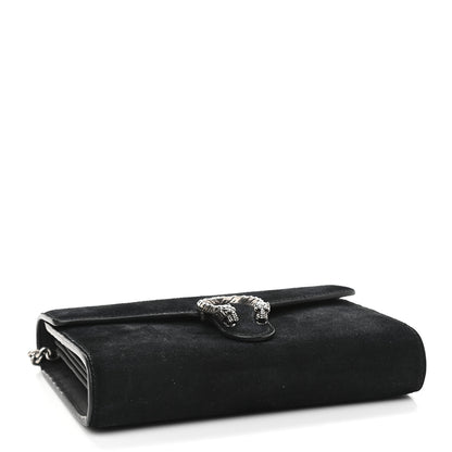 Gucci Suede Mini Dionysus Chain Wallet Black 2 of 8
