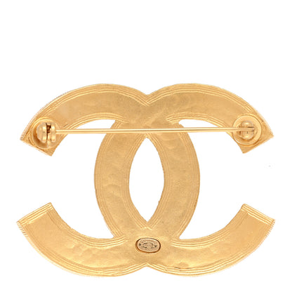 Chanel Metal Striped CC Brooch Gold 3 of 4