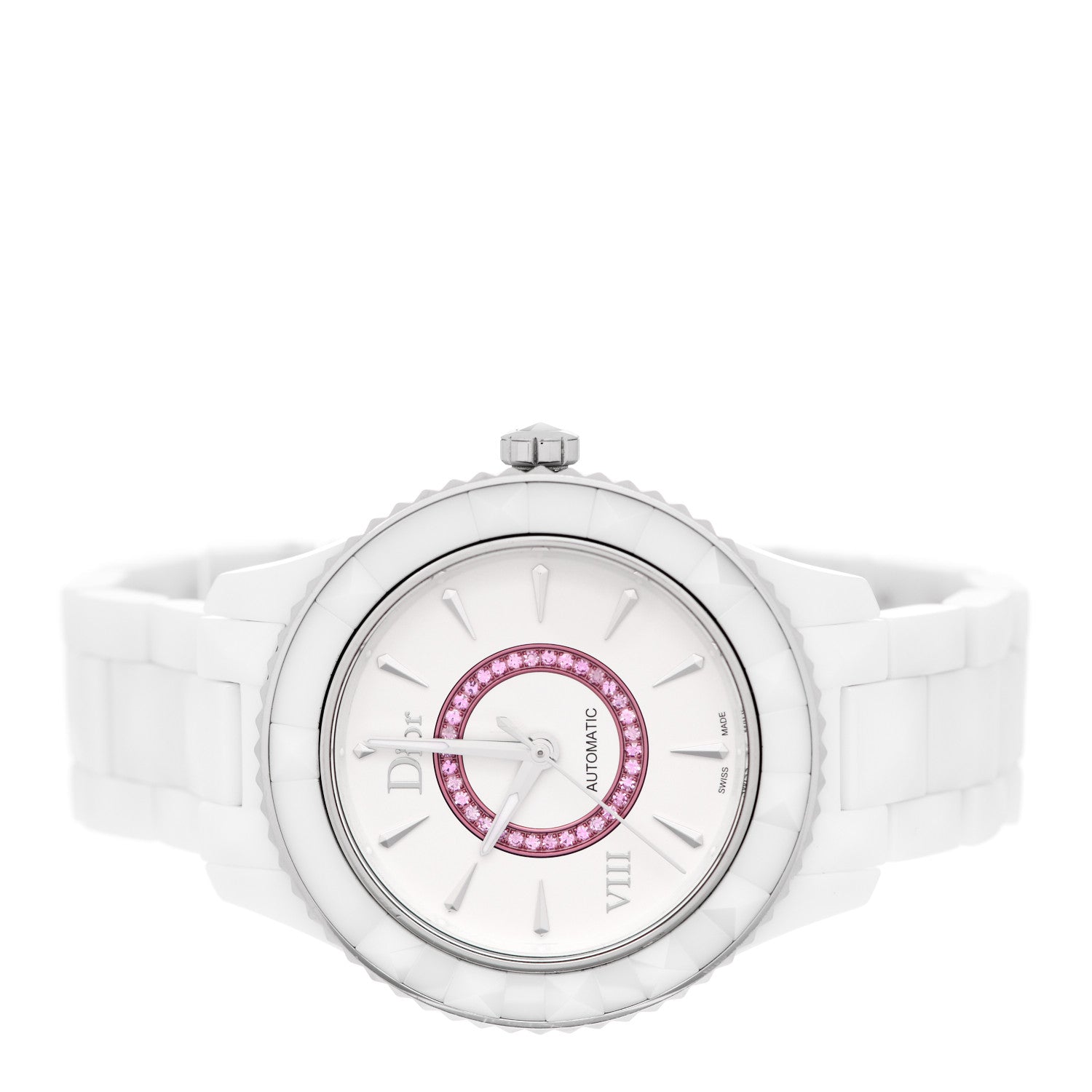 Christian Dior Stainless Steel Ceramic Pink Sapphire 38mm Dior VIII Automatic Watch White 2 of 5