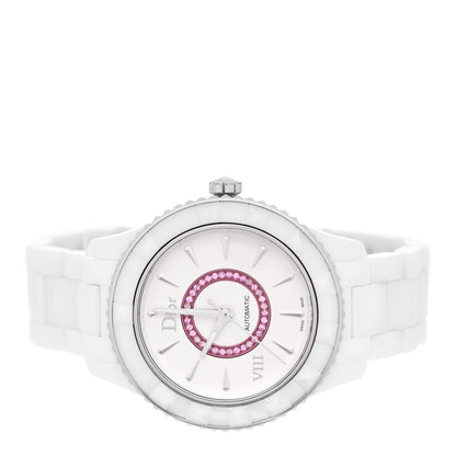 Christian Dior Stainless Steel Ceramic Pink Sapphire 38mm Dior VIII Automatic Watch White 2 of 5
