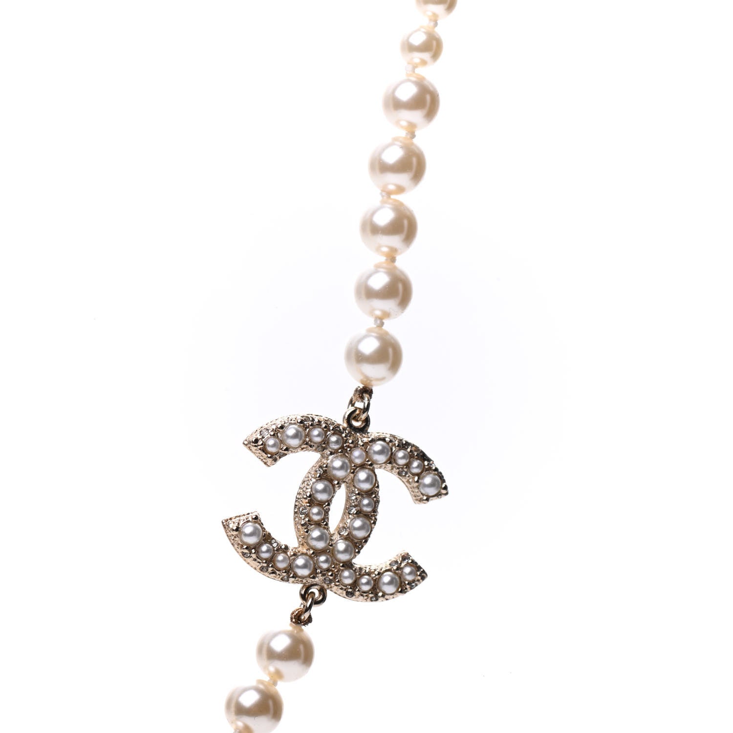 Chanel Pearl CC 100th Anniversary Necklace Light Gold 4 of 7
