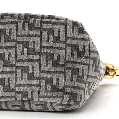 Fendi Chenille Vitello Seta Plexiglass FF Fendi O'Lock Zipper Anthracite Asfalto 9 of 9