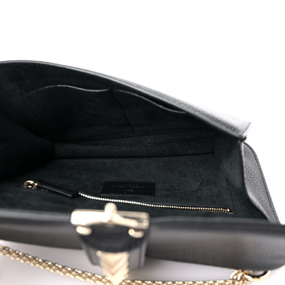 Valentino Garavani Pebbled Calfskin Medium Glam Lock Rockstud Flap Black 5 of 10